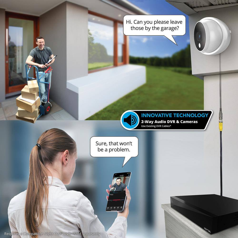 4K Wired Dome Indoor/Outdoor Spotlight Security Cameras with 2-Way Audio (4-Pack)