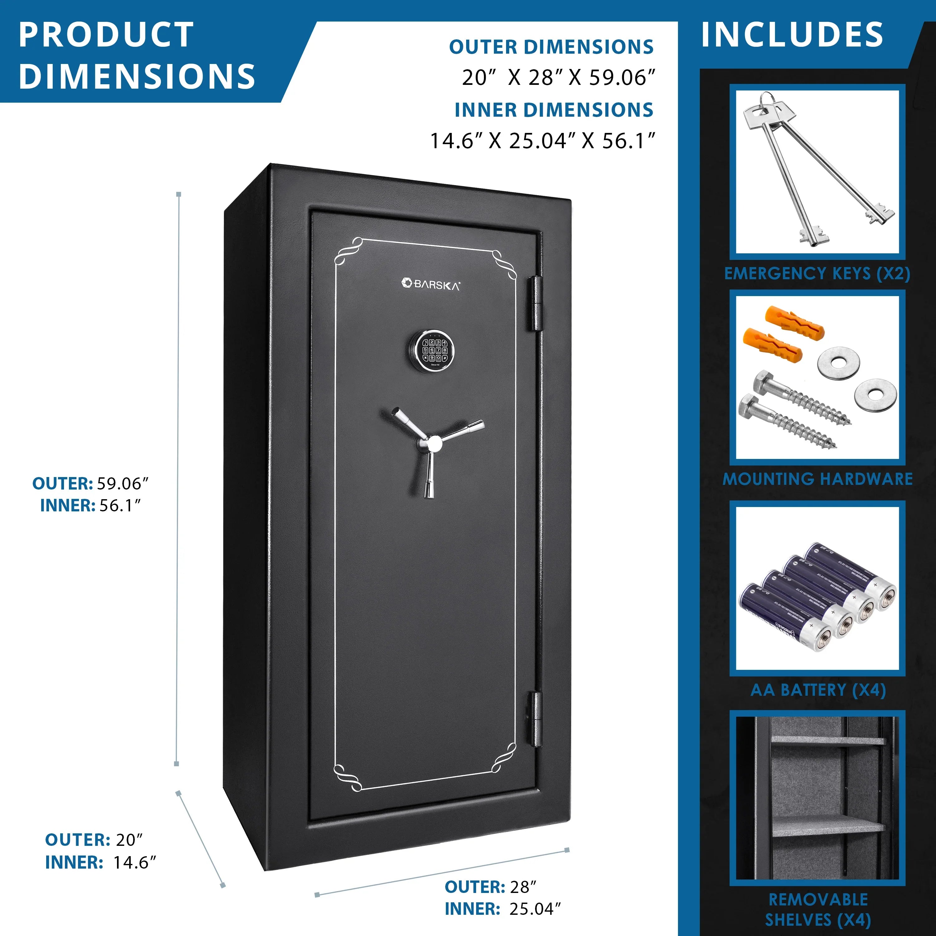 Barska FV2000 FireVault Fireproof Keypad Safe (30-Gun Capacity)
