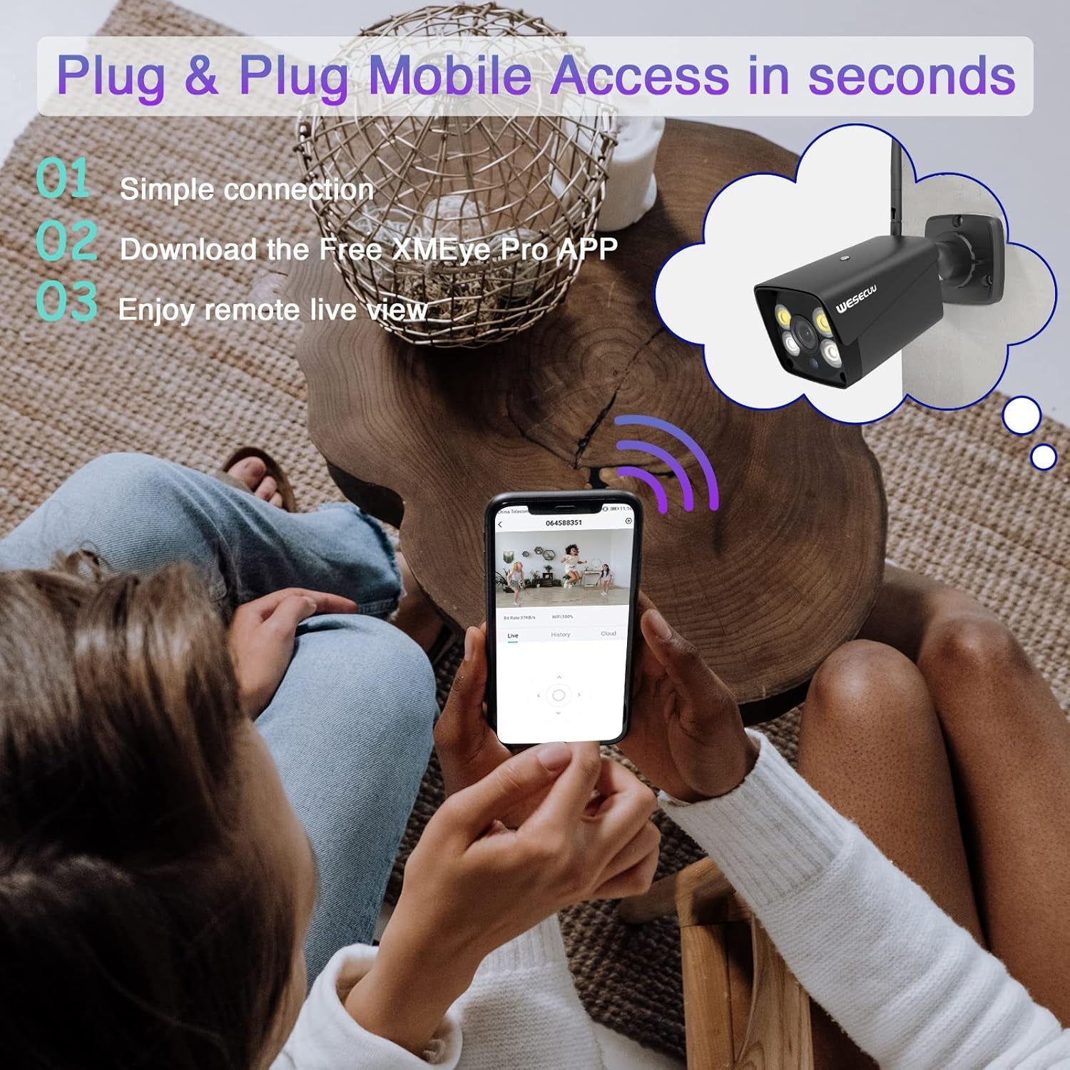 3MP Wireless Security Camera System, 4 Wireless Camera, 8CH 5MP NVR, Home Security Camera System with No Hard Drive, AI Human Detection, Floodlight, Color Night Vision, Audio, Outdoor, Indoor