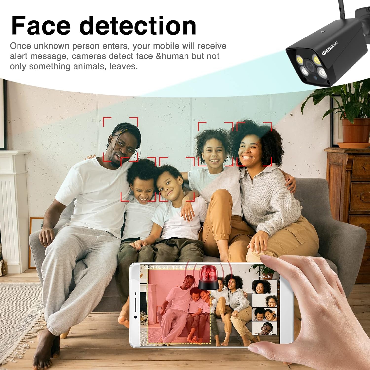 3MP Wireless Security Camera System, 4 Wireless Camera, 8CH 5MP NVR,  Home Security Camera System with No Hard Drive, AI Human Detection, Floodlight, Color Night Vision, Audio, Outdoor, Indoor