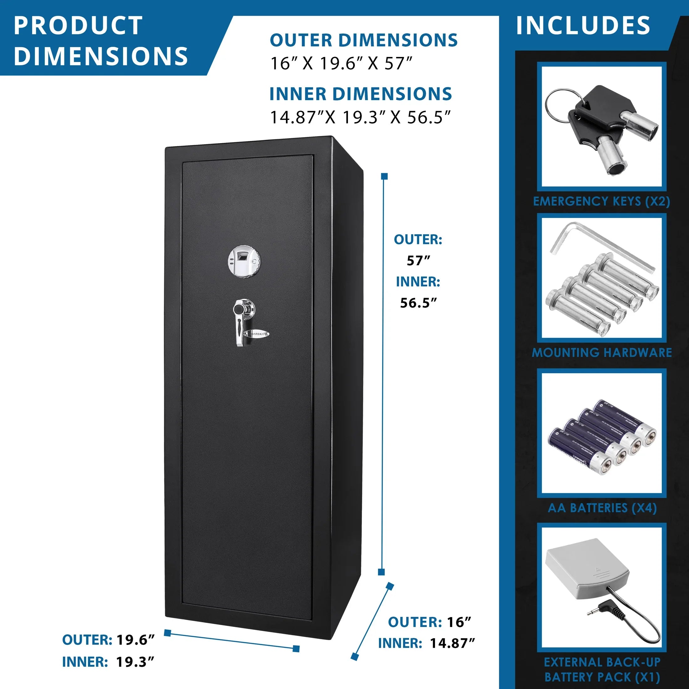 Barska 9.33 cu. ft. Biometric Rifle Safe (16-Gun Capacity)