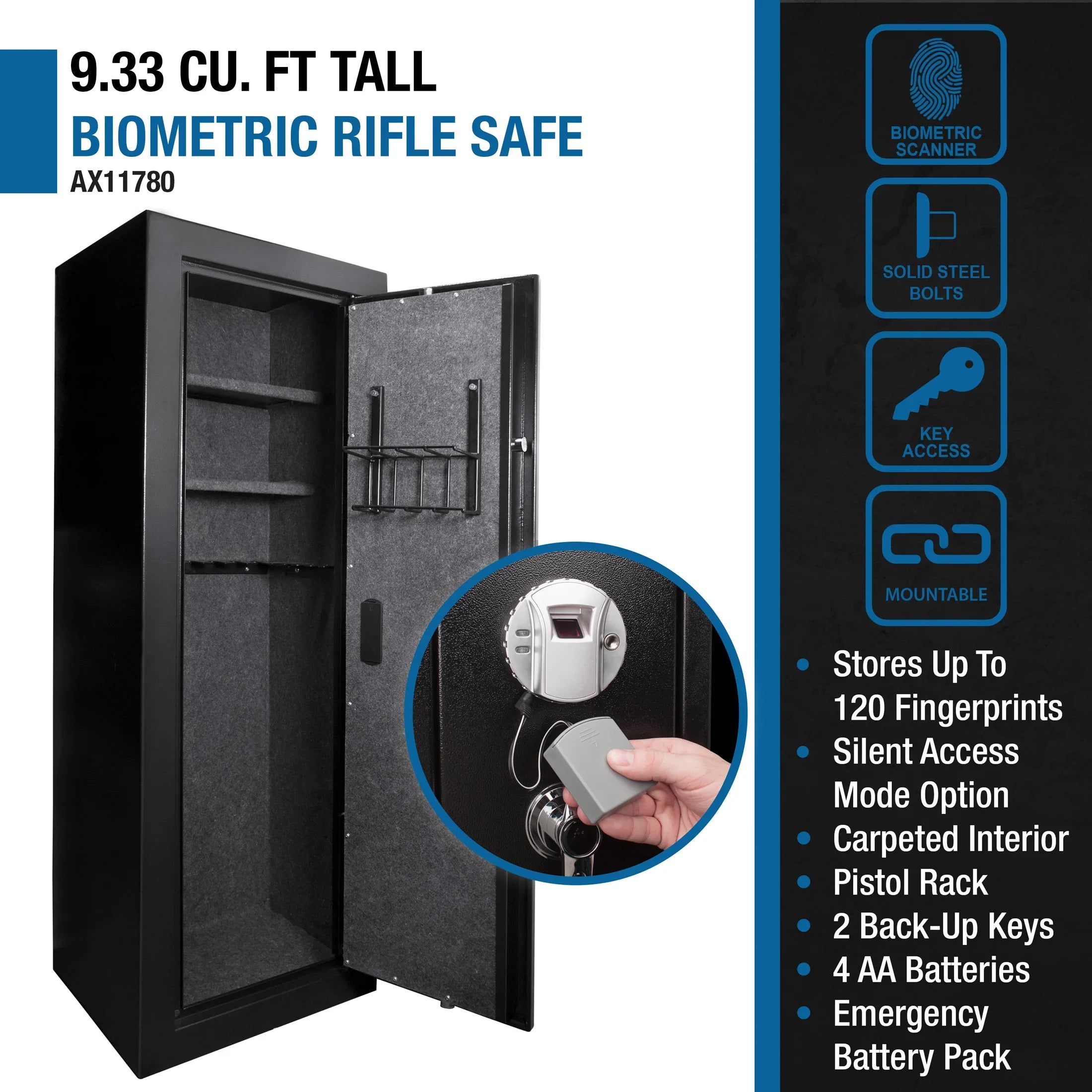 Barska 9.33 cu. ft. Biometric Rifle Safe (16-Gun Capacity)