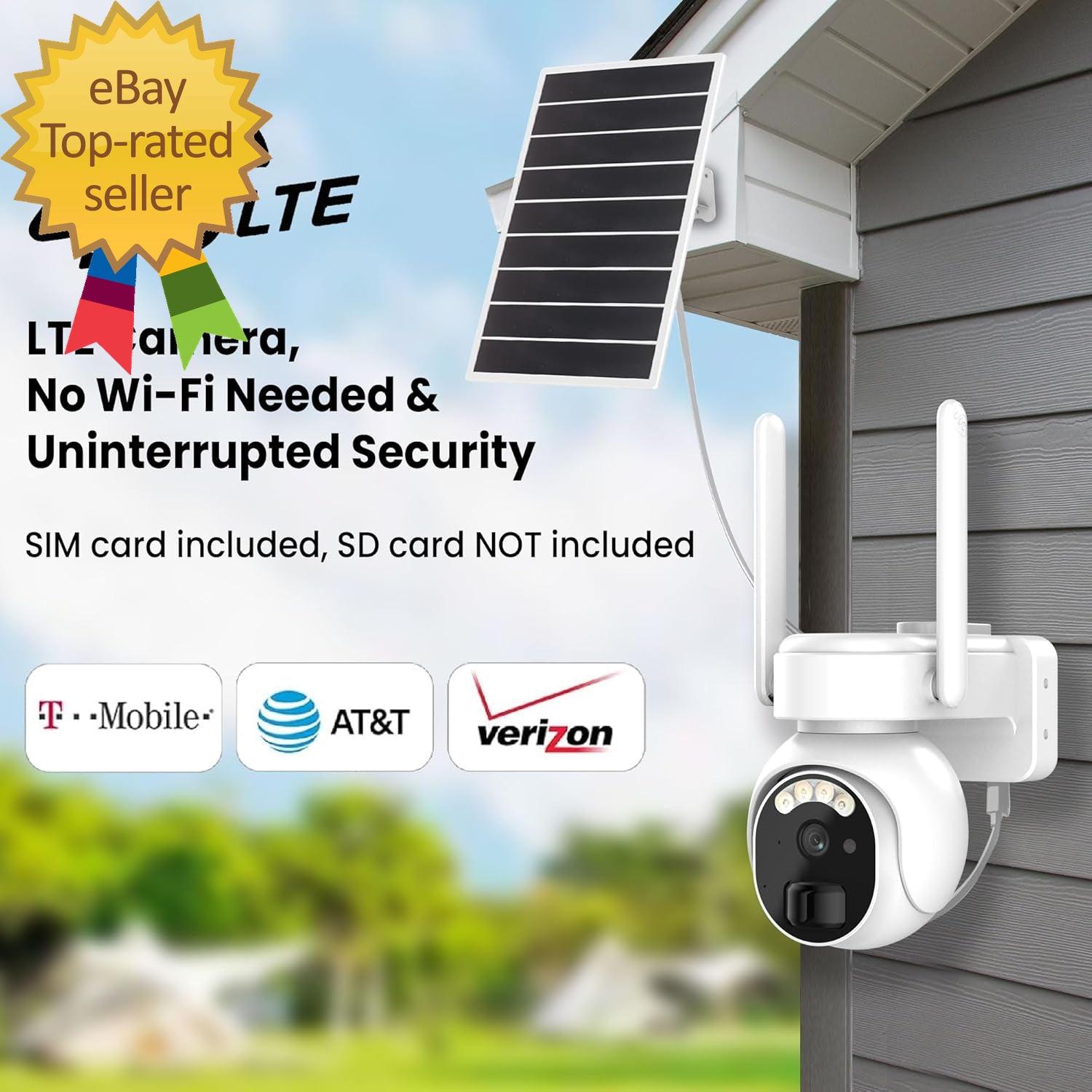 4G LTE Security Cameras Wireless Outdoor 2K Solar Cellular Security Camera No Wi